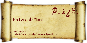 Paizs Ábel névjegykártya