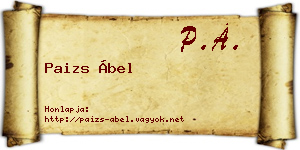Paizs Ábel névjegykártya