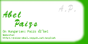 abel paizs business card